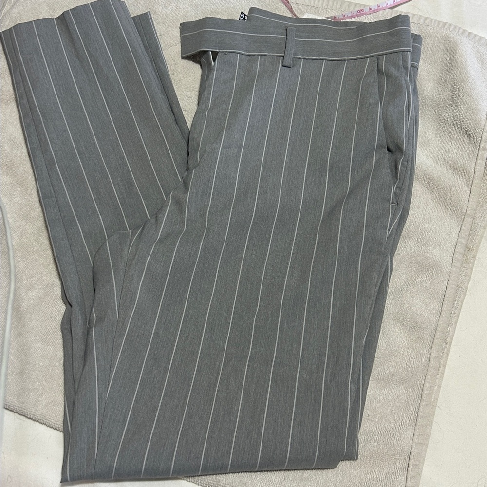 ASOS Design Gray Striped Trousers